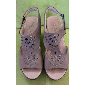 Naturalizer Soul Women's MIA Heeled Sandal Tan Slingback Size 9.5M